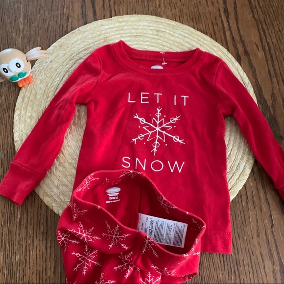 Old Navy 12-18M Let It Snow Cotton LoungeWear  Set - Picture 3 of 11